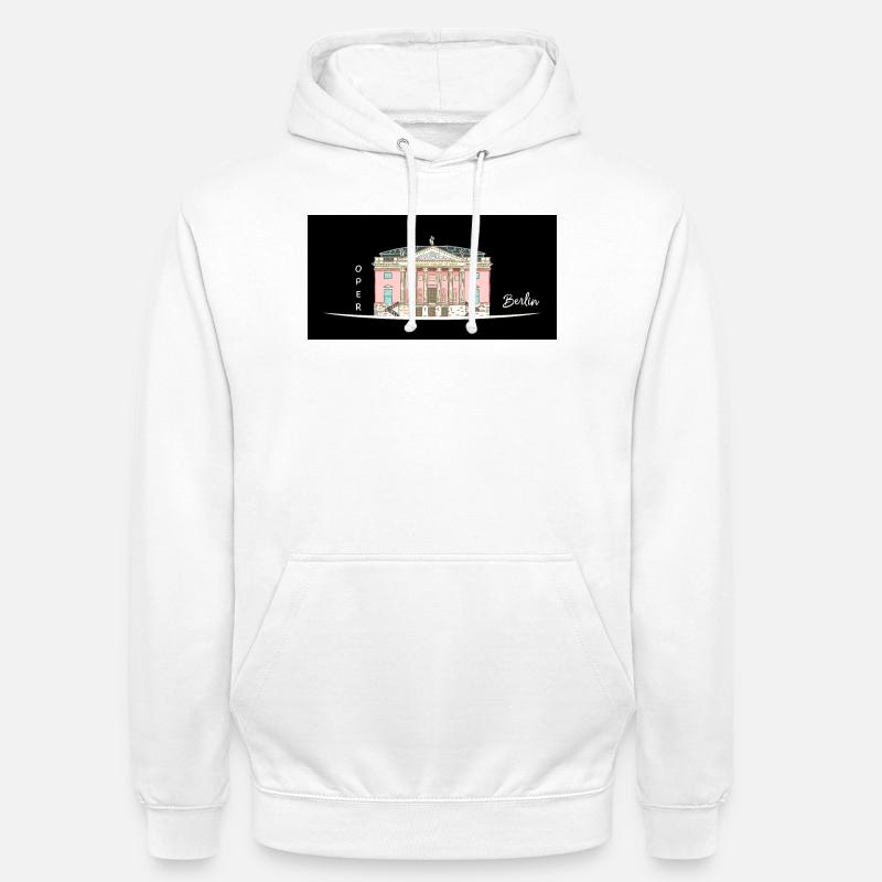 Berlin, Oper unter den Linden, Dessin - Sweat-shirt à capuche unisexe - blanc