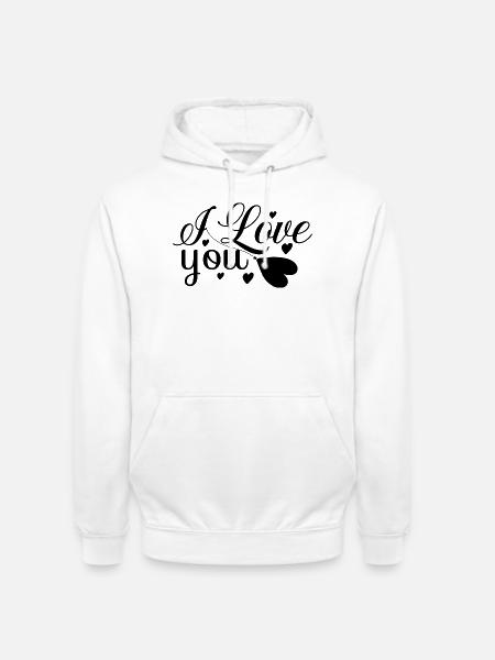 Je t’aime - Sweat-shirt à capuche unisexe - blanc