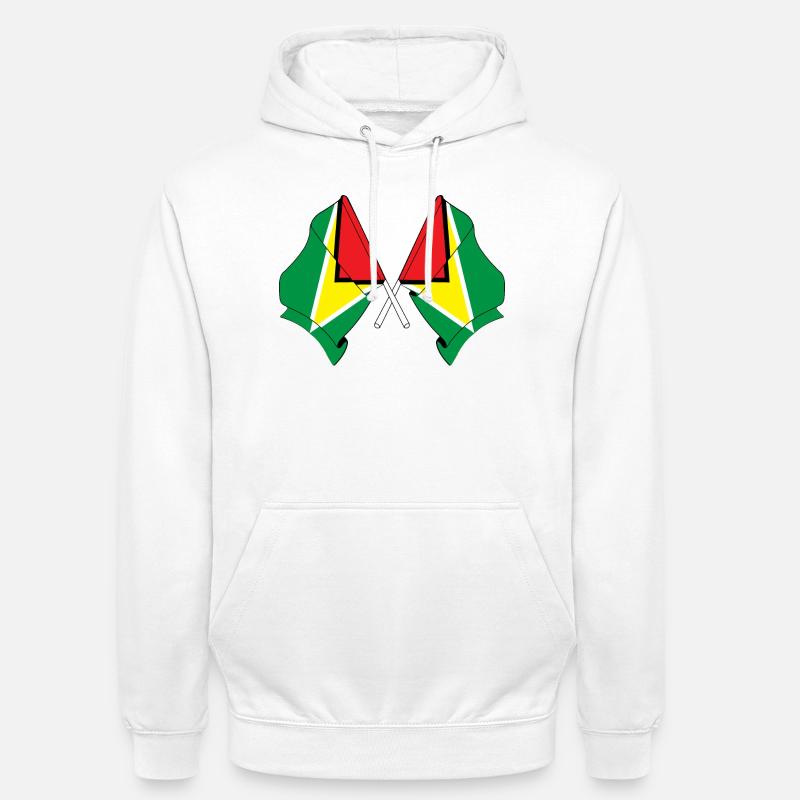Deux drapeaux croisés de la Guyane - Sweat-shirt à capuche unisexe - blanc