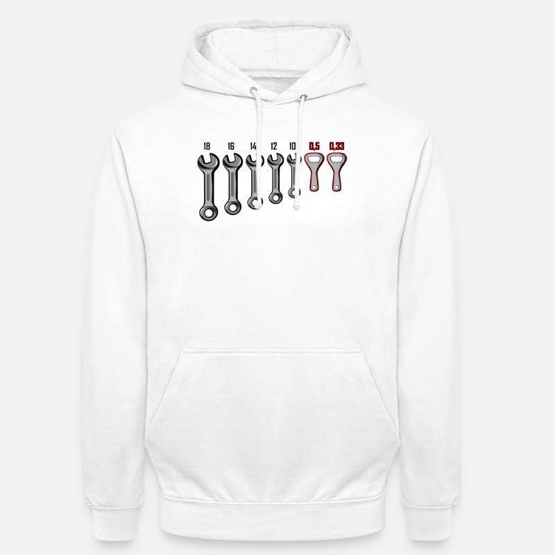 Clé de l’artisan - Décapsuleur - Sweat-shirt à capuche unisexe - blanc