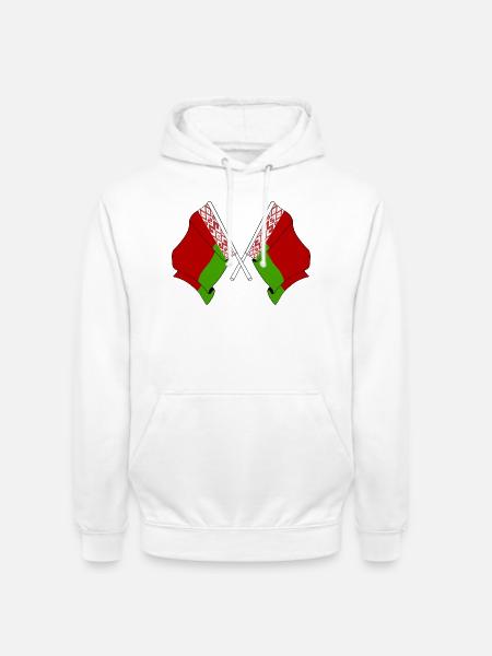 Deux drapeaux croisés de Russie blanche - Sweat-shirt à capuche unisexe - blanc