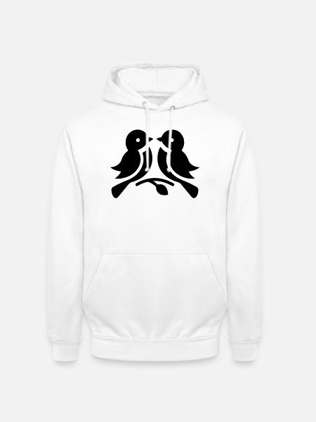 Zwillingsvögel - Unisex Hoodie - Weiß