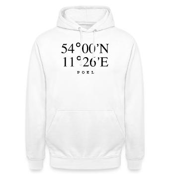 Insel Poel - Unisex Hoodie - Weiß - Vorne - AI Model Male 185 dark (185cm) & AI Model Female 172 dark (172cm)