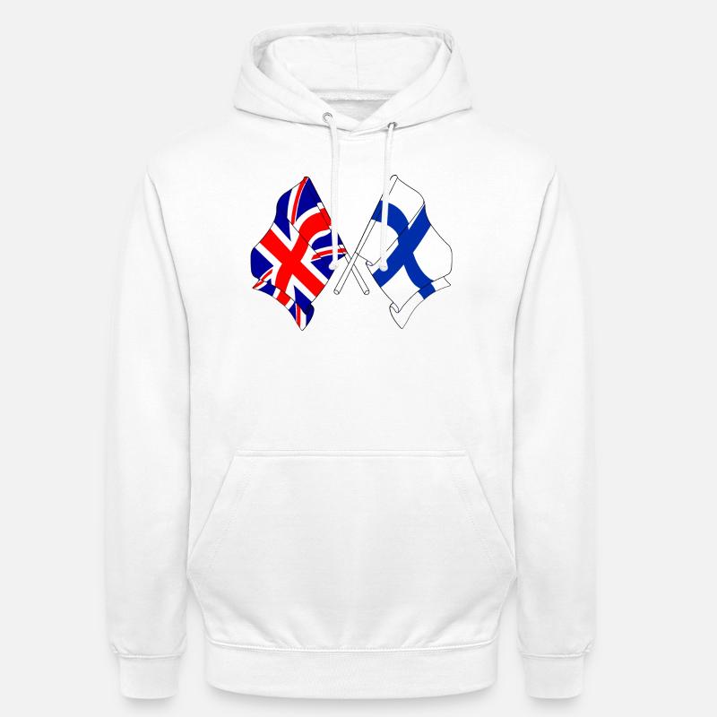 Drapeau Angleterre, drapeau Finlande - Sweat-shirt à capuche unisexe - blanc