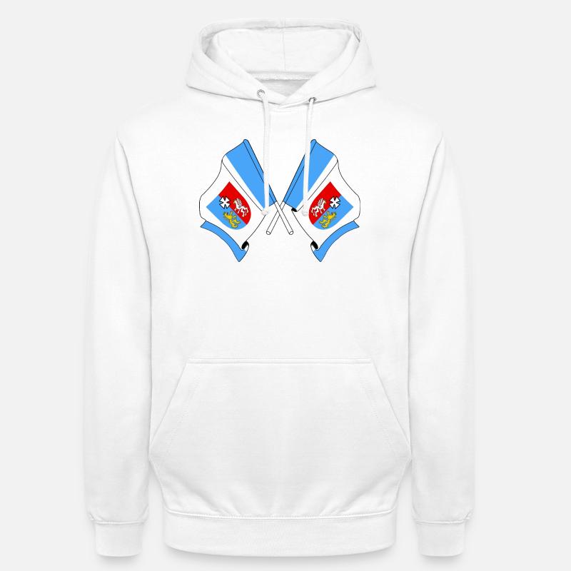 Deux drapeaux Subcarpatie - Sweat-shirt à capuche unisexe - blanc