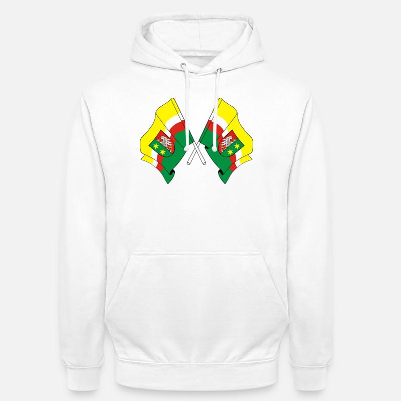 Deux drapeaux Lubusz - Sweat-shirt à capuche unisexe - blanc