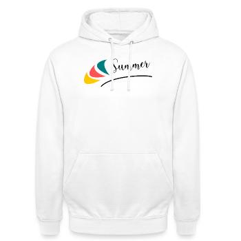 FEIERTAG. FROHE FEIERTAGE. GELIEBTE. MEISTER. LEHRER - Unisex Hoodie - Weiß - Vorne - AI Model Male 185 dark (185cm) & AI Model Female 172 dark (172cm)