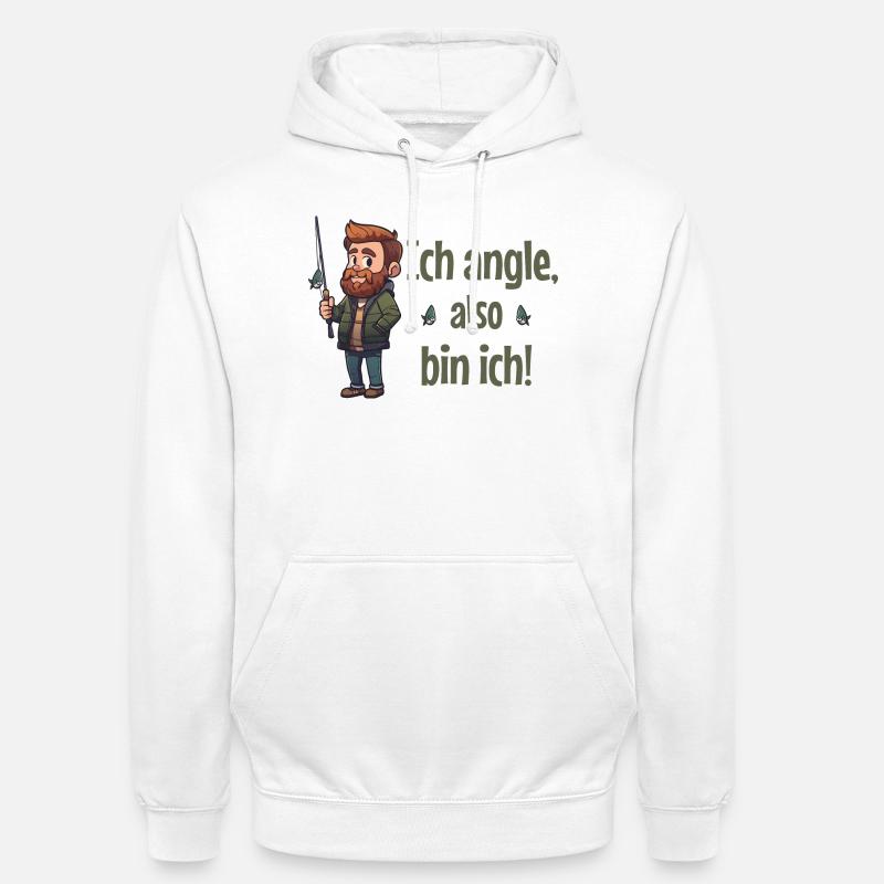 Ich angle, also bin ich! - Angler - Unisex Hoodie - Weiß