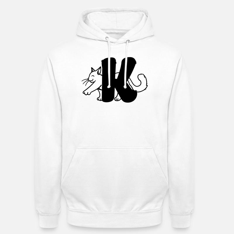 Lettre K chat - Sweat-shirt à capuche unisexe - blanc