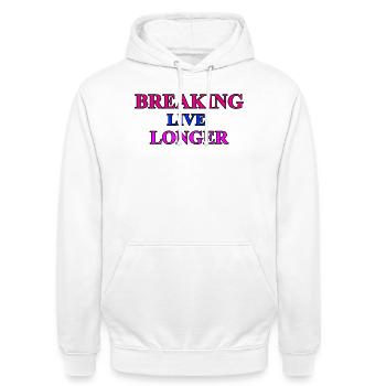 Breaking - Tanz - Unisex Hoodie - Weiß - Vorne - AI Model Male 185 dark (185cm) & AI Model Female 172 dark (172cm)