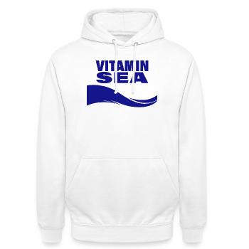 VITAMIN SEA - Unisex Hoodie - Weiß - Vorne - AI Model Male 185 dark (185cm) & AI Model Female 172 dark (172cm)