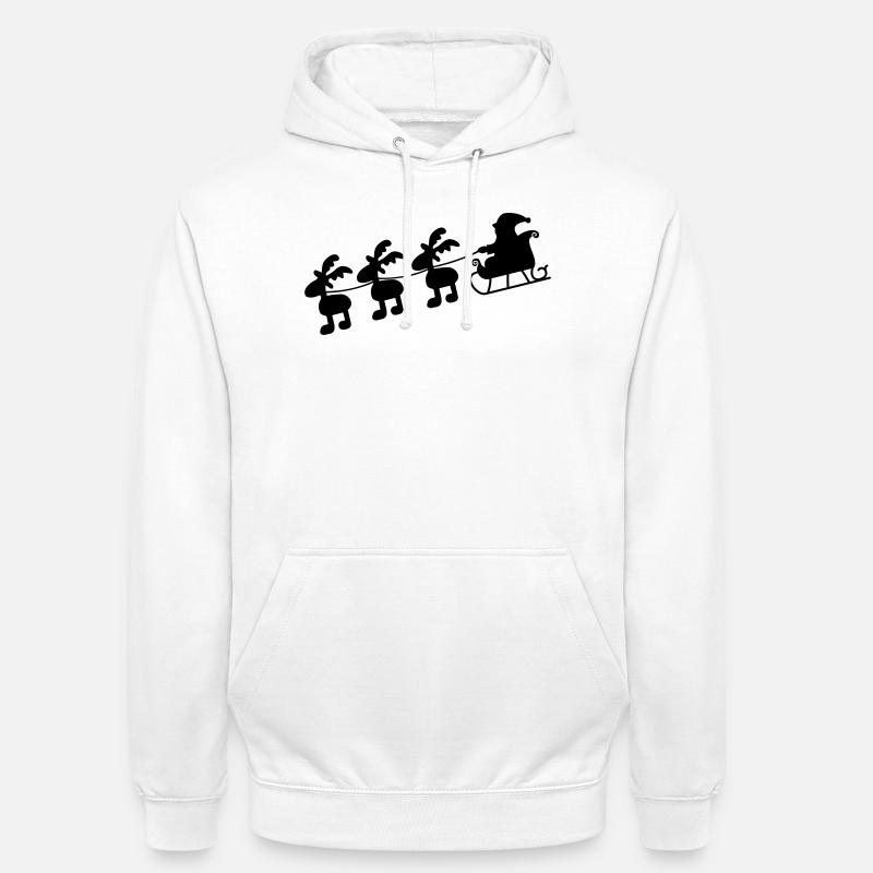 Weihnachtsmann mit Schlitten - Unisex Hoodie - Weiß