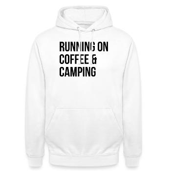 Camping - Unisex Hoodie - Weiß - Vorne - AI Model Male 185 dark (185cm) & AI Model Female 172 dark (172cm)