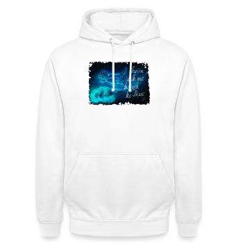 Nagez à travers les étoiles - Sweat-shirt à capuche unisexe - blanc - Devant - AI Model Male 185 dark (185cm) & AI Model Female 172 dark (172cm)