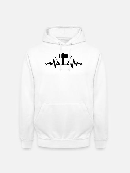 Tool Heartbeat – Hammer and Screwdriver - Unisex Hoodie - white