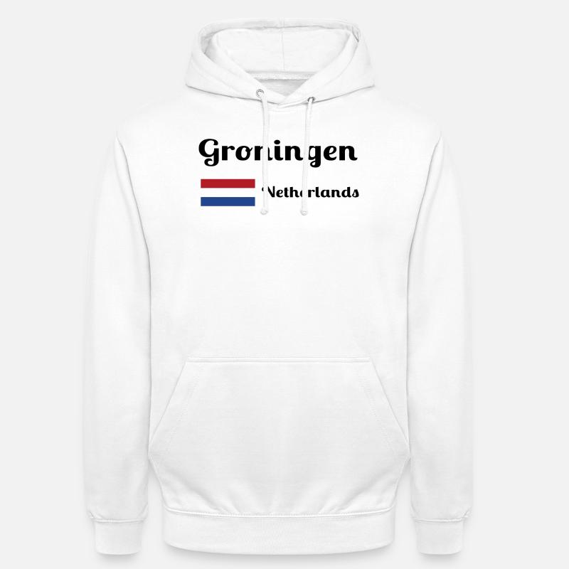 Groningue, Pays-Bas - Imprimés élégants - Sweat-shirt à capuche unisexe - blanc