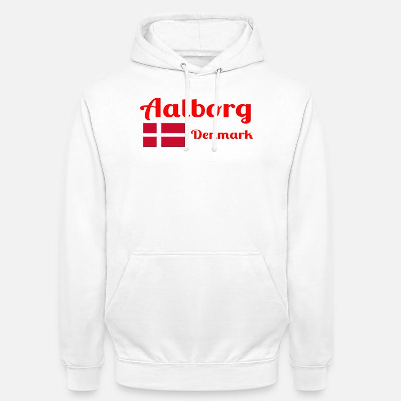 Aalborg, Danemark - Imprimés élégants - Sweat-shirt à capuche unisexe - blanc