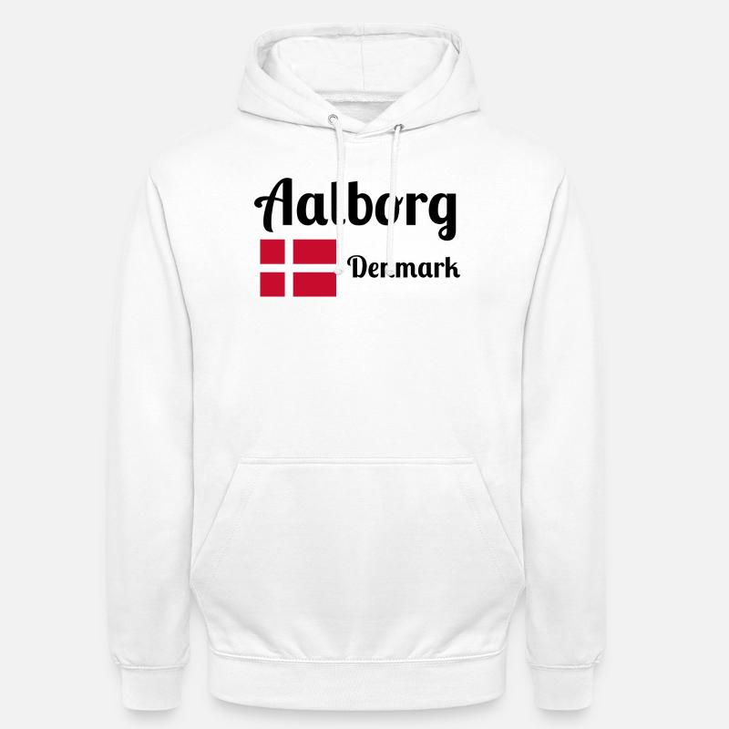 Aalborg, Danemark - Imprimés élégants - Sweat-shirt à capuche unisexe - blanc
