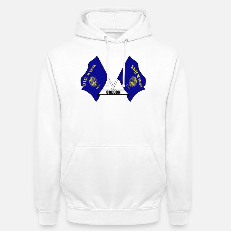 Two flags text OREGON - Unisex Hoodie - white