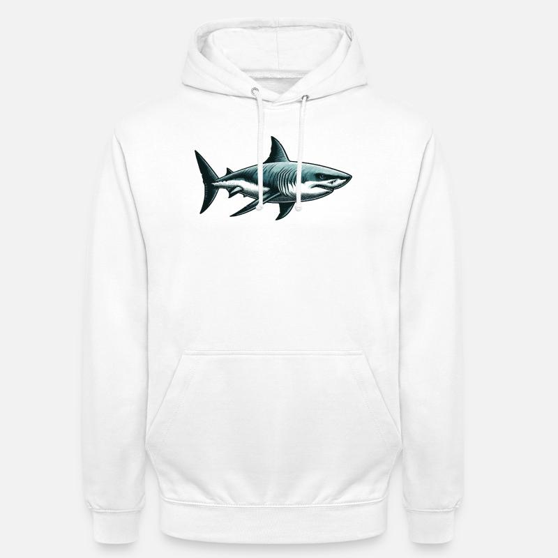 Grand requin blanc - Sweat-shirt à capuche unisexe - blanc