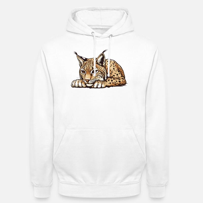 Lynx - Sweat-shirt à capuche unisexe - blanc