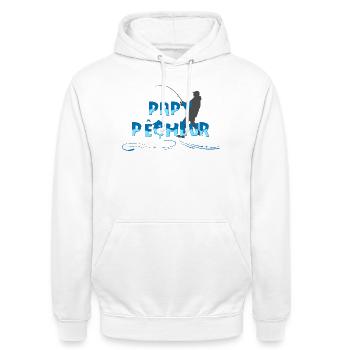 Fisherman Grandpa - Unisex Hoodie - white - Front - AI Model Male 185 dark (185cm) & AI Model Female 172 dark (172cm)