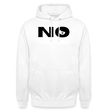 NO Nazis! - Unisex Hoodie - Weiß - Vorne - AI Model Male 185 dark (185cm) & AI Model Female 172 dark (172cm)