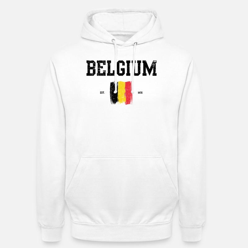 Impression d’art abstraite drapeau belge - Sweat-shirt à capuche unisexe - blanc