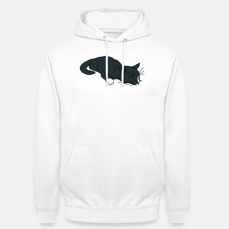 Chat endormi - Sweat-shirt à capuche unisexe - blanc