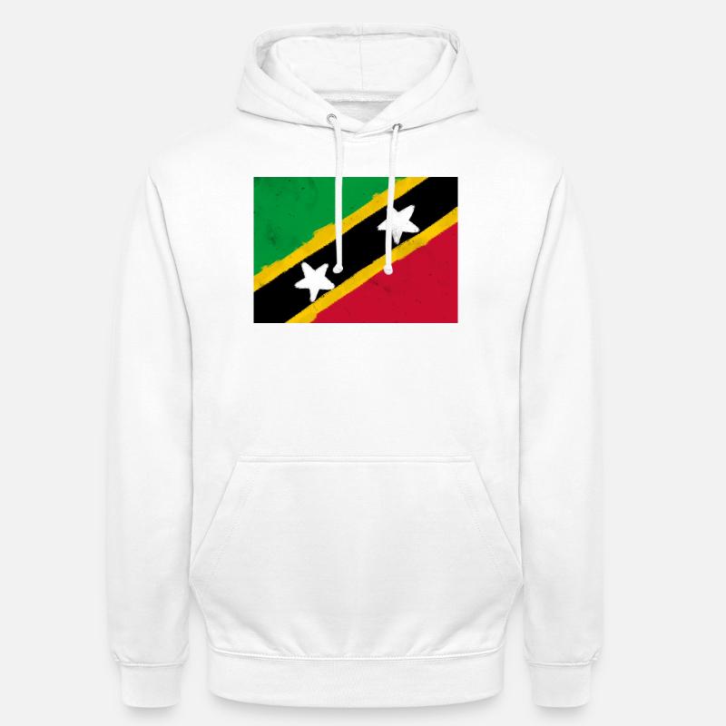 Bandera de San Cristóbal y Nieves - Sudadera con capucha unisex - blanco