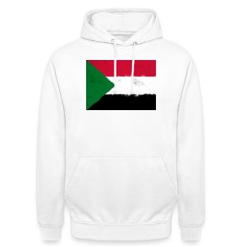 Drapeau du Soudan - Sweat-shirt à capuche unisexe - blanc - Devant - AI Model Male 185 dark (185cm) & AI Model Female 172 dark (172cm)