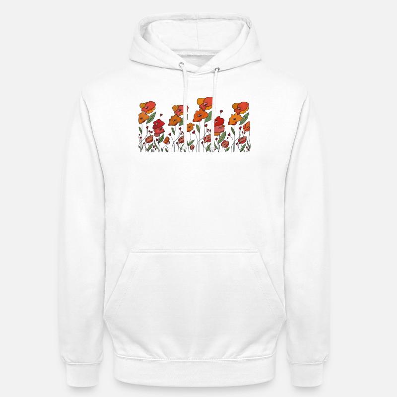 Mohnborte - Unisex Hoodie - Weiß
