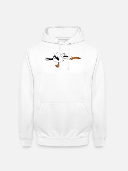 Happy Stork – Birth Coming - Unisex Hoodie - white