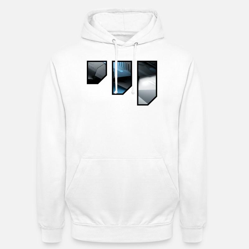 Futuristic Techno Abstract Pattern - Unisex Hoodie - white