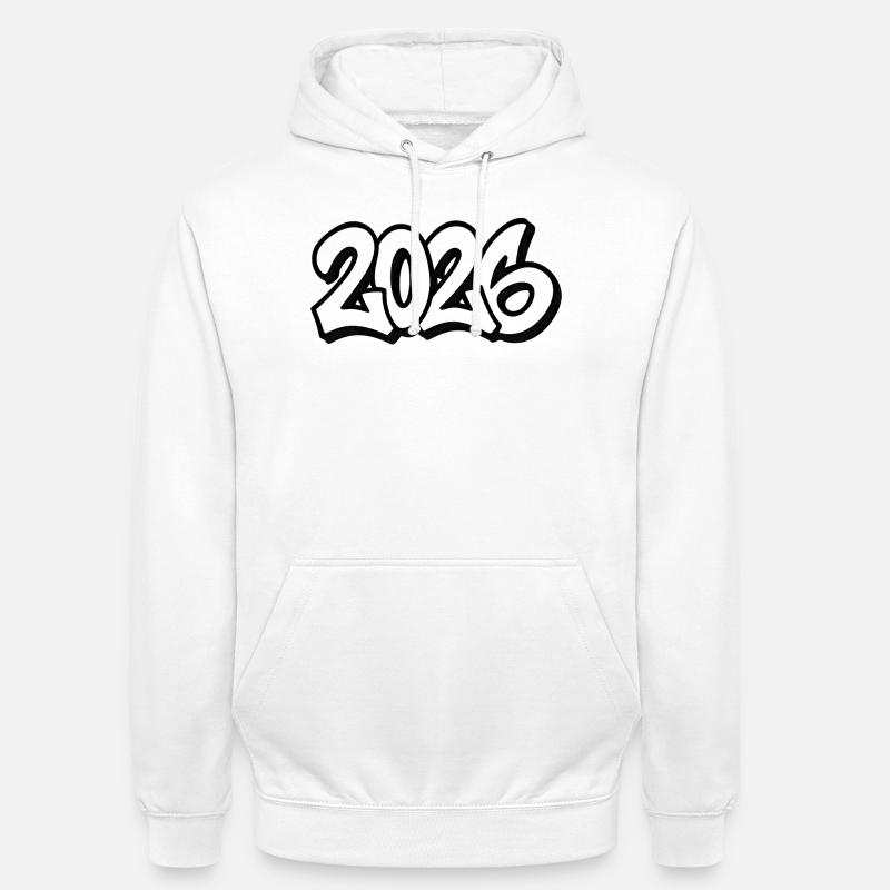 Année 2026 Conception de graffitis - Sweat-shirt à capuche unisexe - blanc