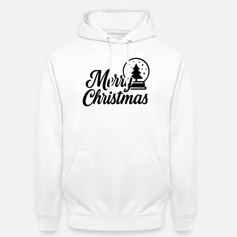 Merry Christmas Design mit Weihnachtskugel - Unisex Hoodie - Weiß