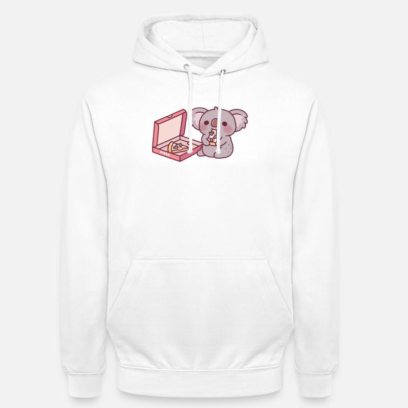 Mignon Koala Ours Mangeant Pizza - Sweat-shirt à capuche unisexe - blanc