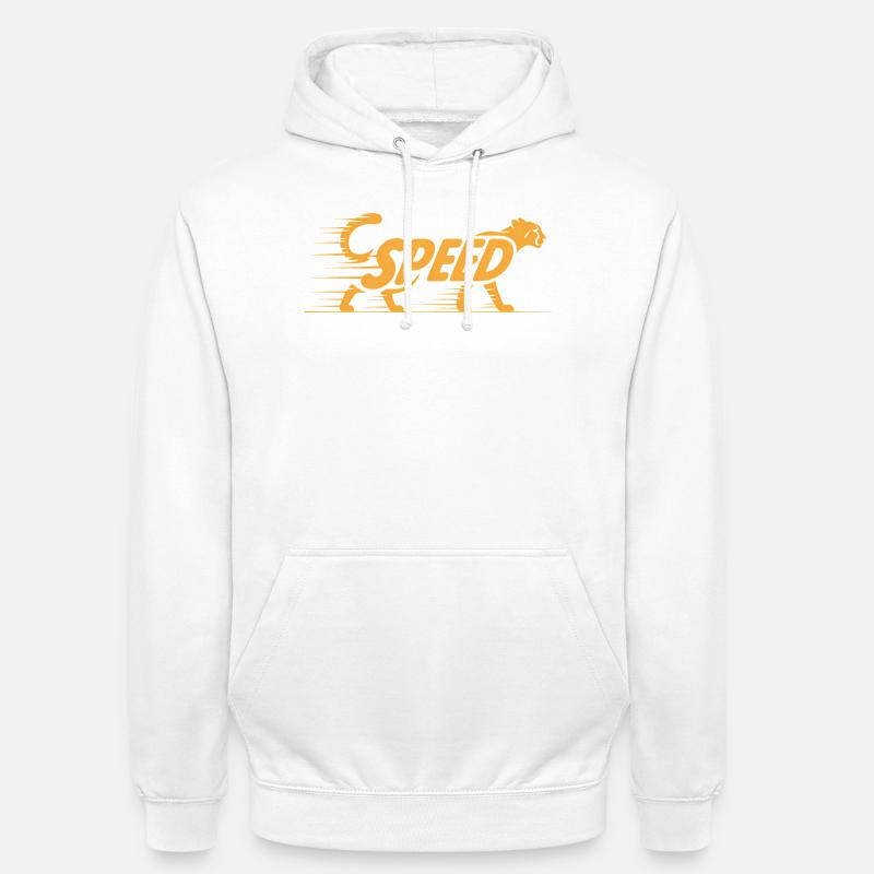Cheetah Speed - Logo de chat cool - Sweat-shirt à capuche unisexe - blanc