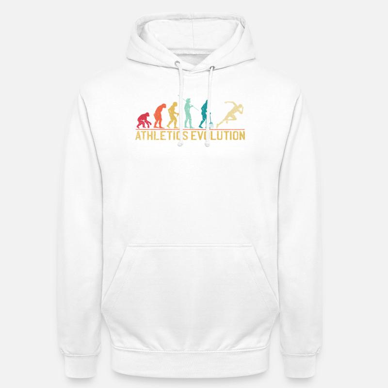 Evolution des athlètes humains Impression d’art - Sweat-shirt à capuche unisexe - blanc