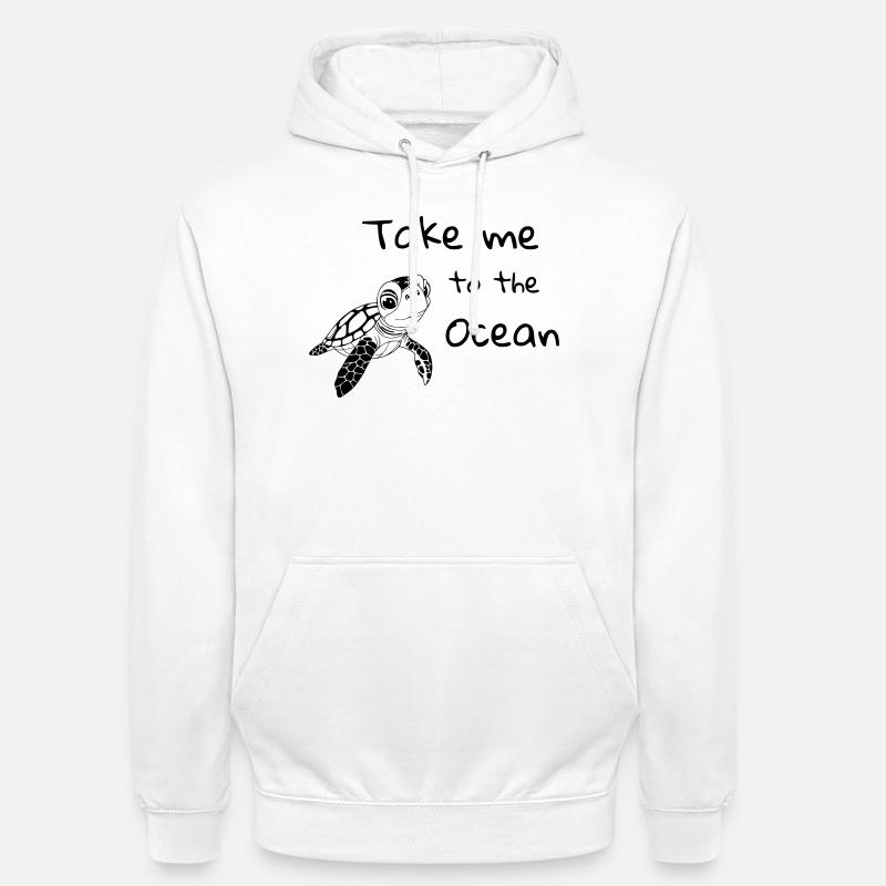 Emmenez-moi à l’océan – Tortue de mer - Sweat-shirt à capuche unisexe - blanc