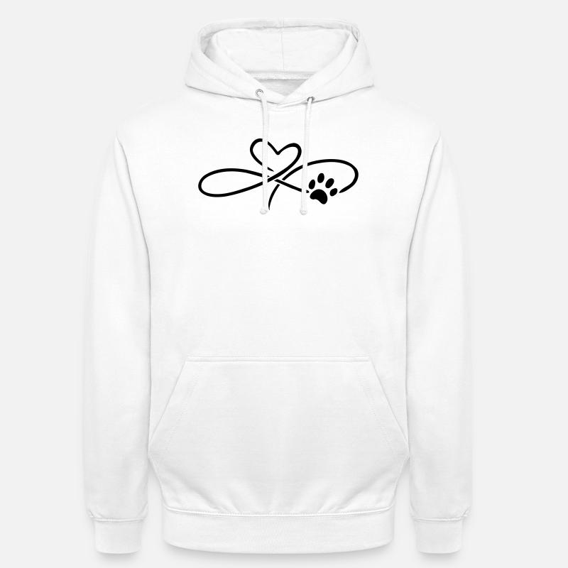 Infinity Herz mit Pfote Hund Katze - Unisex Hoodie - Weiß