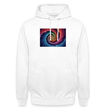 Colorful Galactic Vortex - Unisex Hoodie - white - Front - AI Model Male 185 dark (185cm) & AI Model Female 172 dark (172cm)