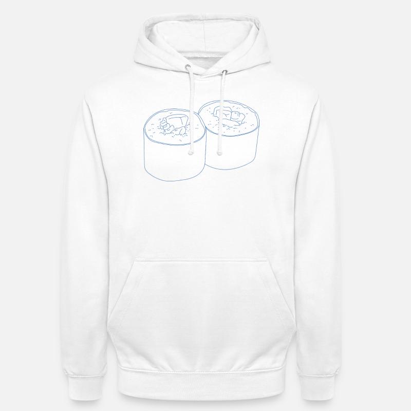 Conception de sushis - Sweat-shirt à capuche unisexe - blanc