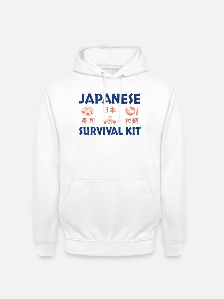 Japanese Sushi Survival Kit Design - Unisex Hoodie - white