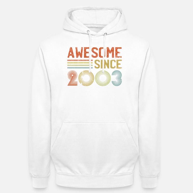 Retro 2003 Celebration Graph Text - Unisex Hoodie - white