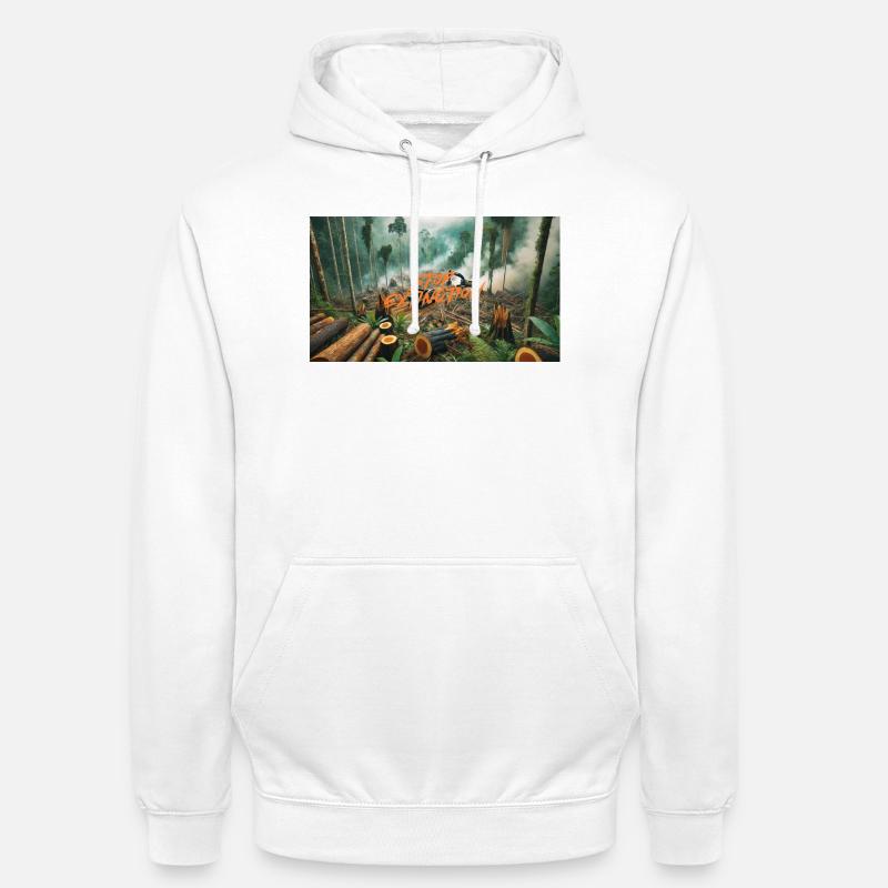 Stop Extinction: Waldschutz Design - Unisex Hoodie - Weiß