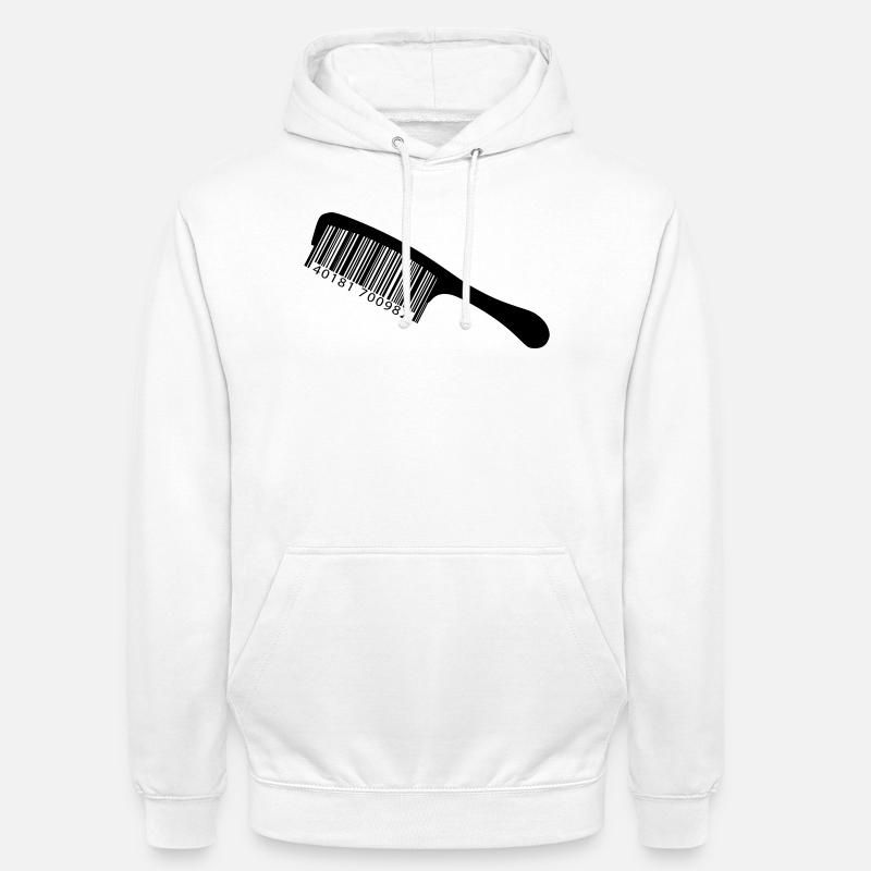 Illustrationskamm mit Barcode - Unisex Hoodie - Weiß