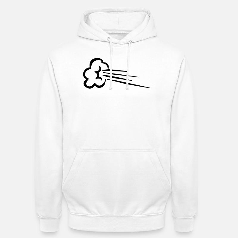 Vitesse de l’effet de bande dessinée - Sweat-shirt à capuche unisexe - blanc