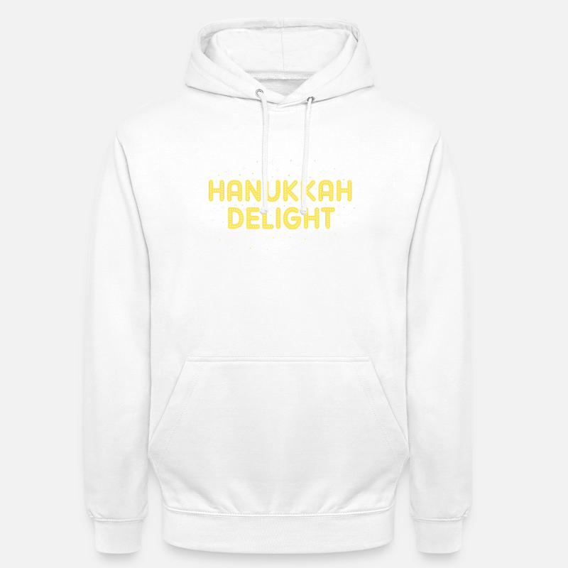 Hanoukka Hanoukka Hanoucca - Sweat-shirt à capuche unisexe - blanc