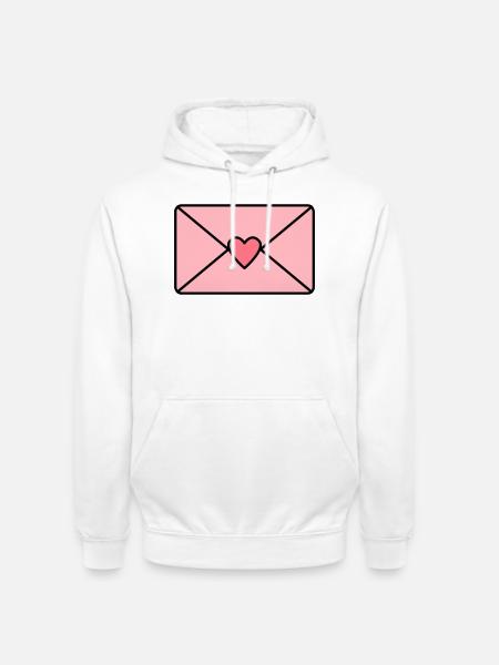 Liebesbrief mit Herz - Unisex Hoodie - Weiß